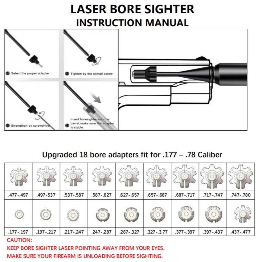 Laser Boresighter Kit - Rechargeable USB charging Laser Boresighter Kit