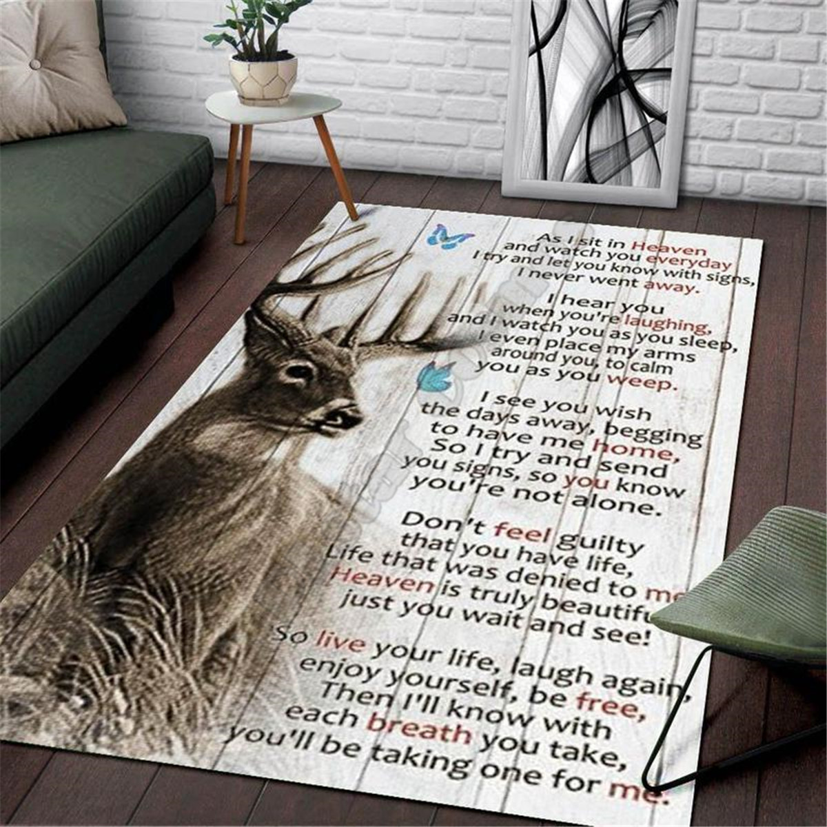 Hunting Outdoor Rug - Deer Hunting Area Rug 3d printed