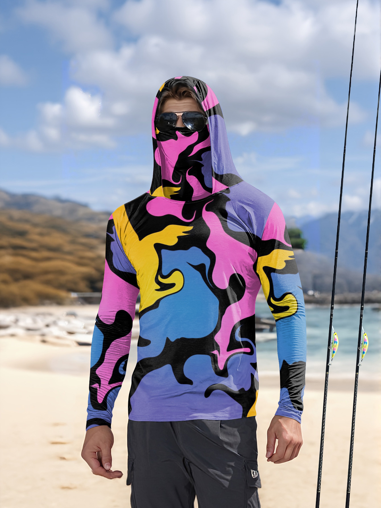 Fishing hooded sweatshirt men' - Hunting & Outdoor Supplies 评论和价格