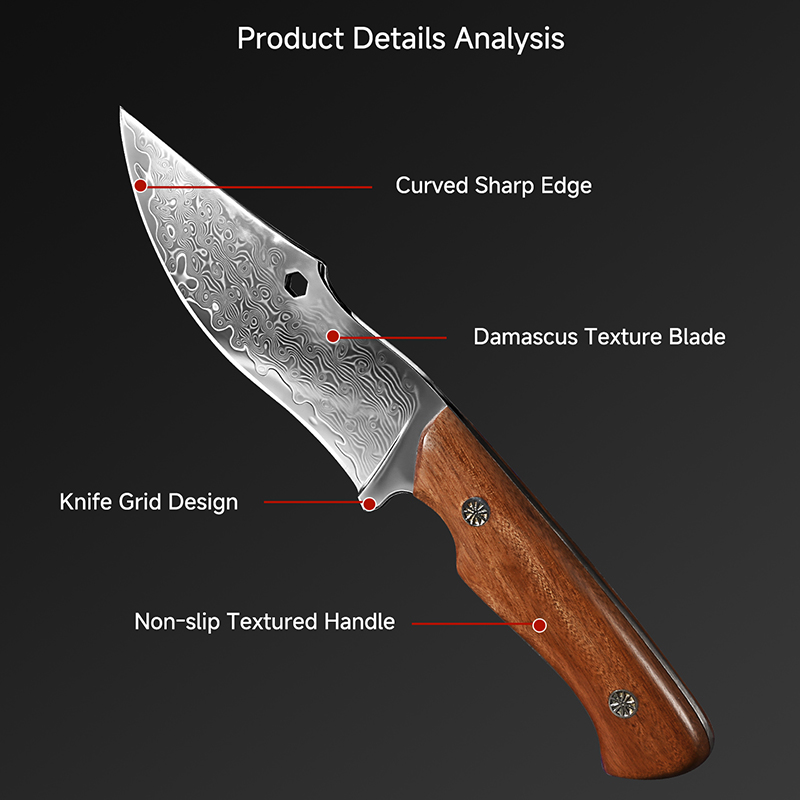 Damascus Outdoor Knife Curved  - Hunting Outdoor Edge Knives 评论和价格