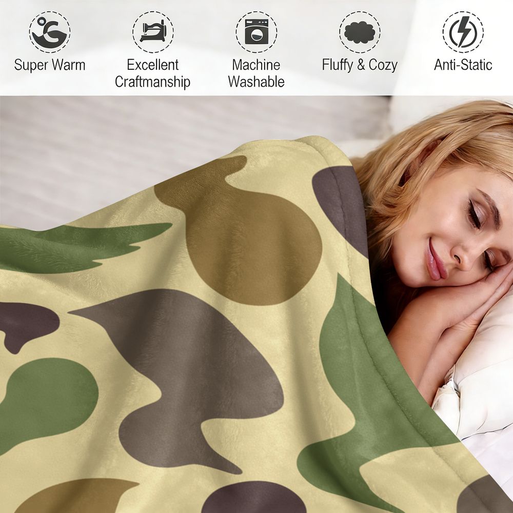 Duck Pattern Flannel Blanket S - Hunting Outdoor Rug 评论和价格