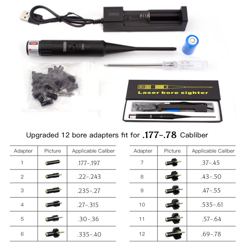 Bore Sight Kit 12Adpaters Lase - Laser Boresighter Kit 评论和价格
