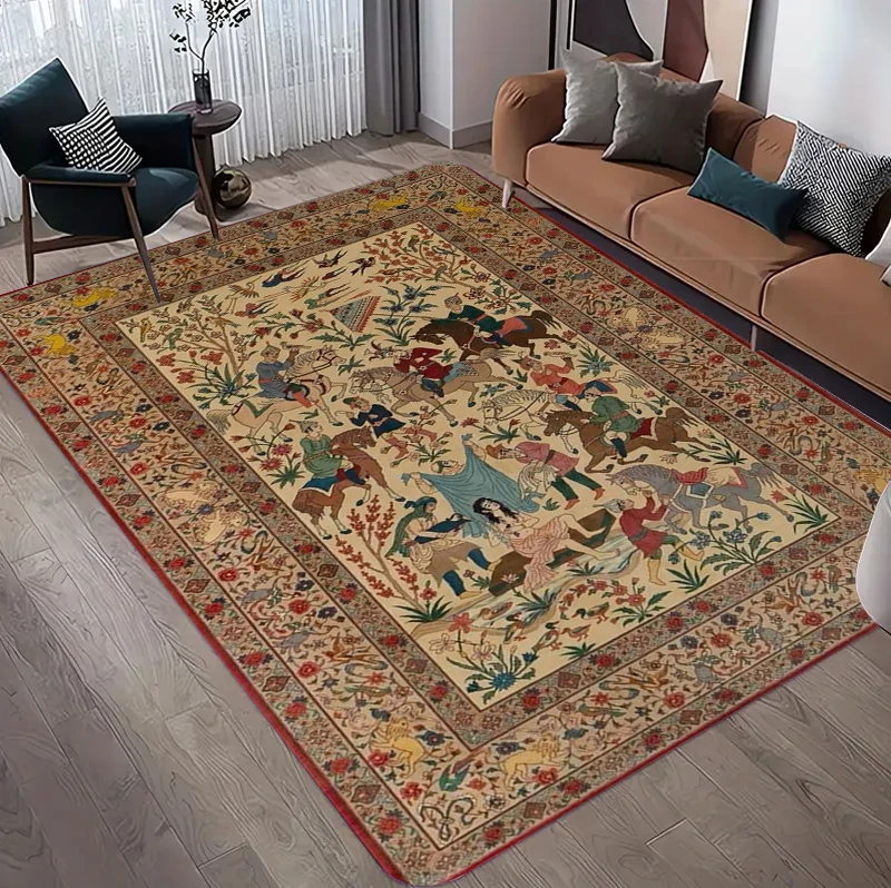 Vintage Persian Hunting Floral - Hunting Outdoor Rug 评论和价格