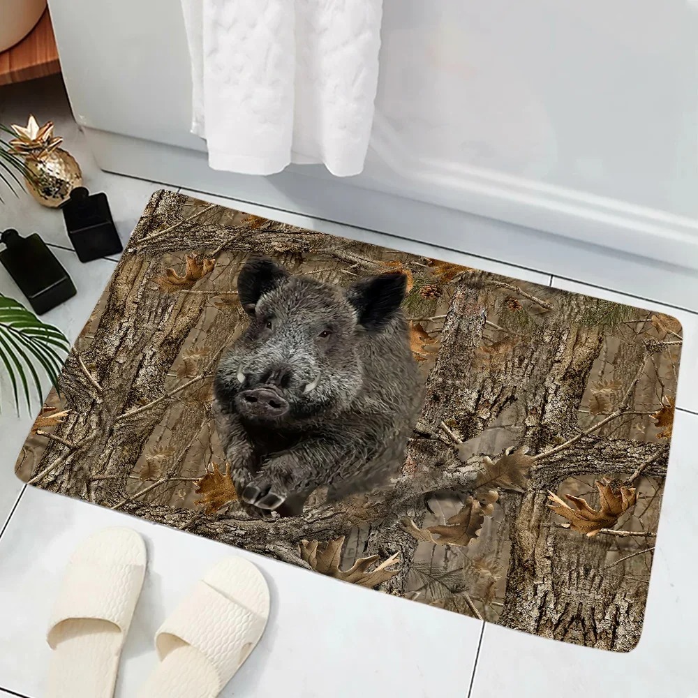 Camouflage Forest Boar Print D - Hunting Outdoor Rug 评论和价格