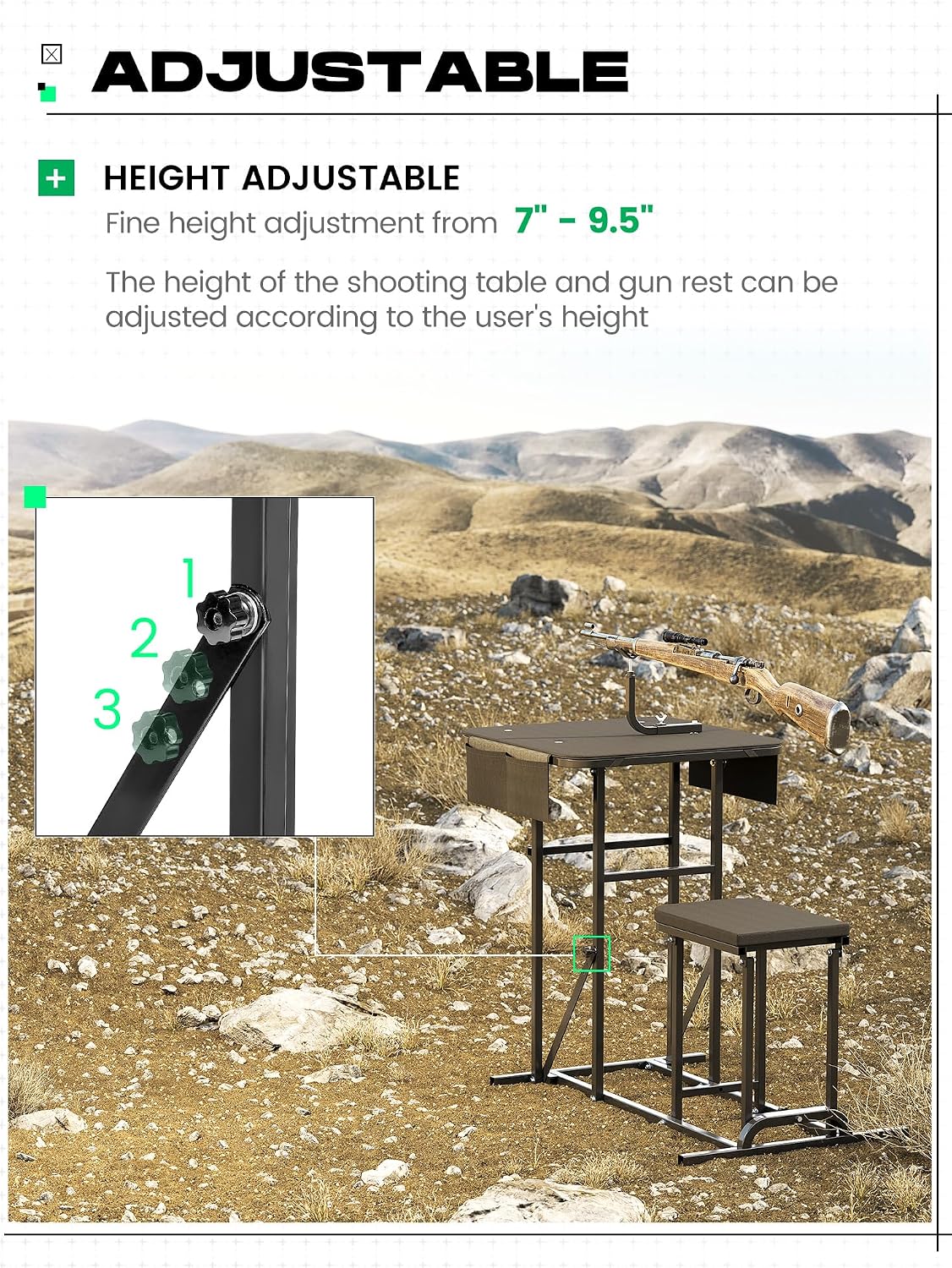 Foldable Shooting Bench With A - Outdoor Hunting Table 评论和价格
