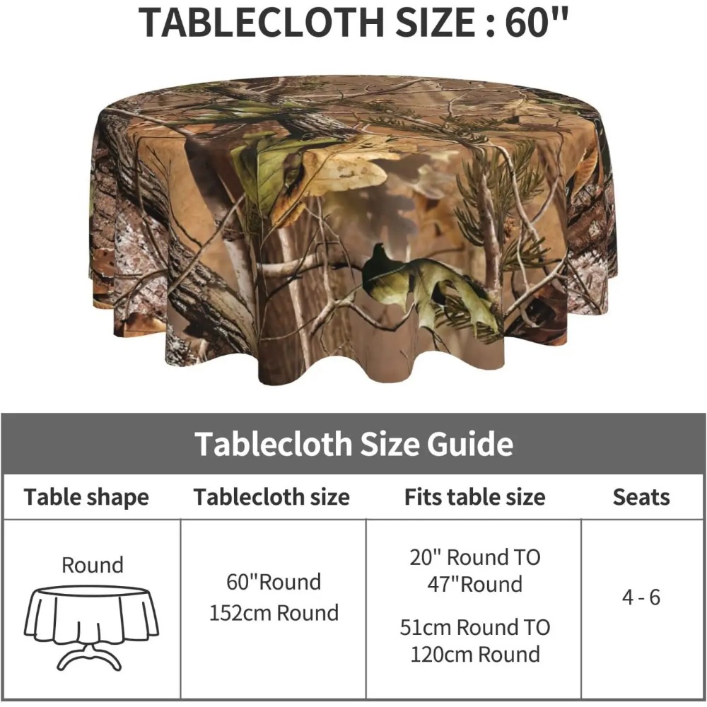 Hunting Camo Round Tablecloth  - Outdoor Hunting Table 评论和价格